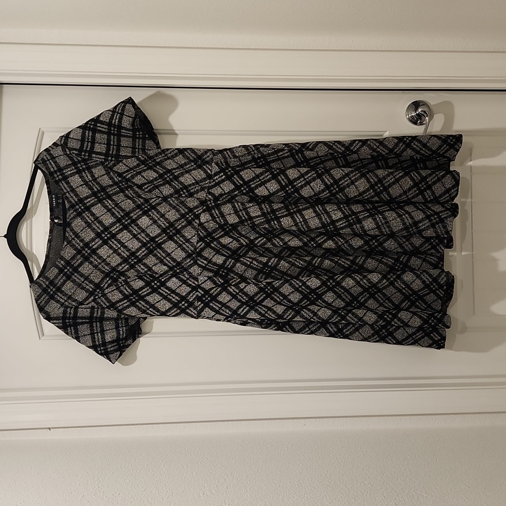 NWTS Torrid Black Plaid-Knit Skater Dress